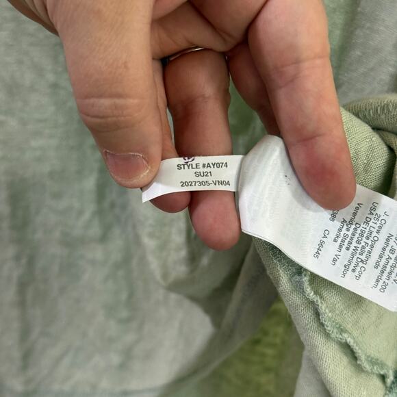 J. Crew Womens Large Relaxed Linen Scoopneck Tee Light Mint Green Oversized Knit - Picture 7 of 10